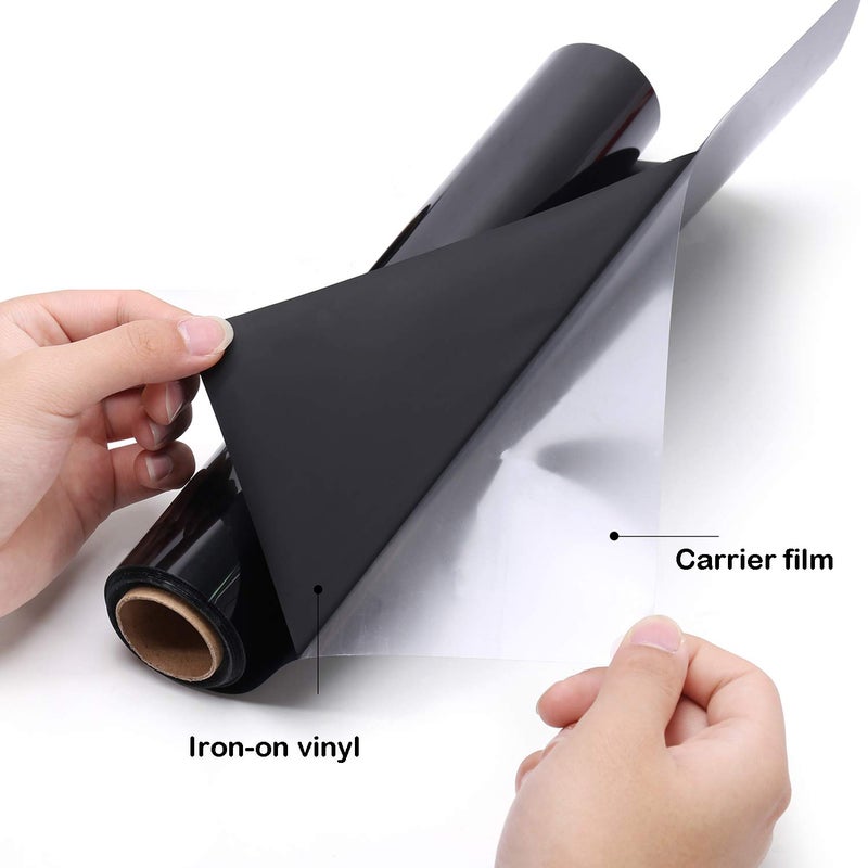 SOMOLUX HTV Matte Black Iron on Vinyl Compatible with Silhouette and Kricut Easy to Cut & Weed Iron on Heat Transfer Vinyl DIY Heat Press Design for T-Shirts 12inch x15feet Roll - Image 3